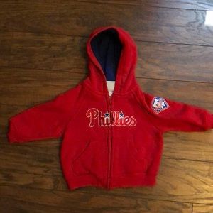 Baby Phillies zip up hooded sweatshirt